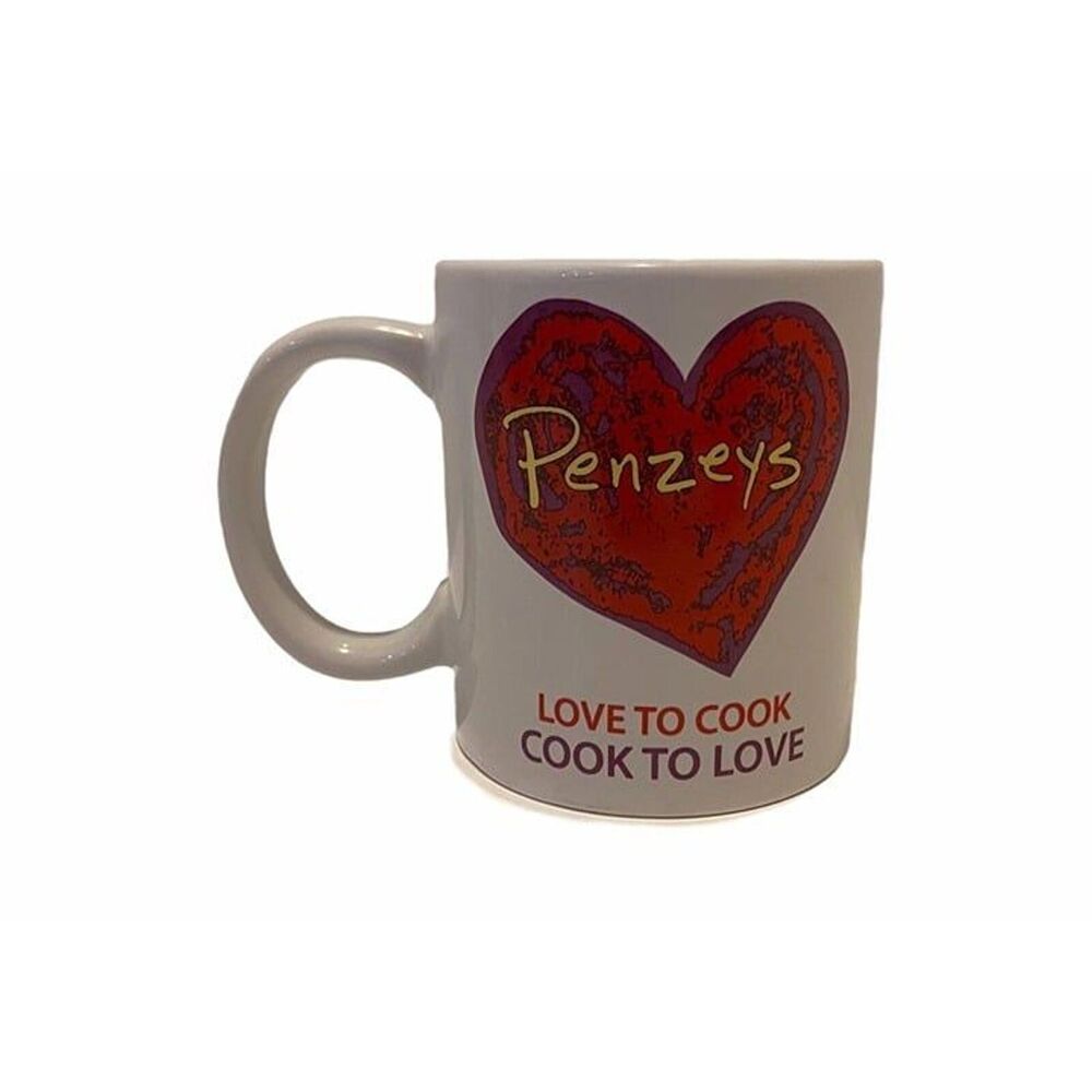 Penzeys Love to Cook Coffee Mug White and Red Handle One Size